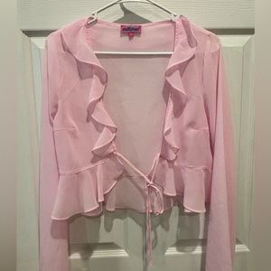 Edikted Mesh Frill Tie Shirt